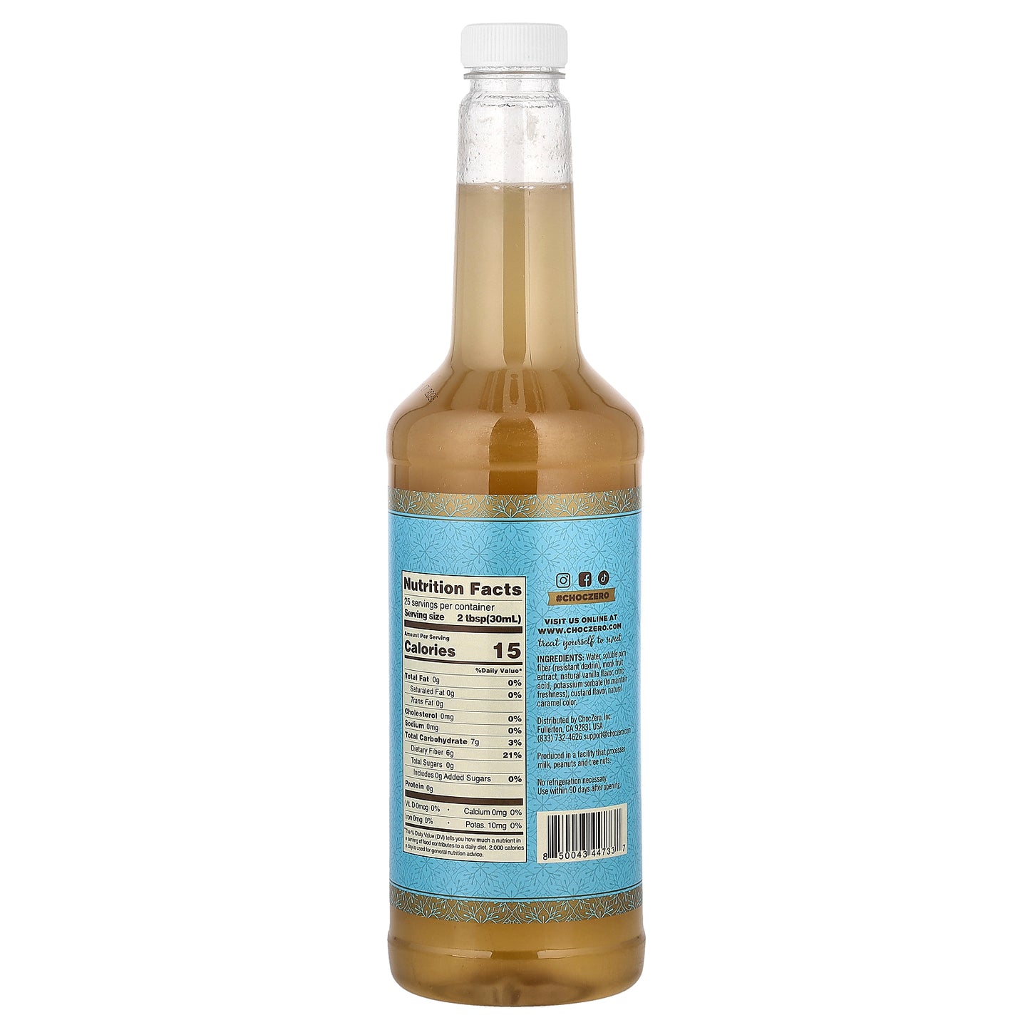ChocZero, Premium Syrup, French Vanilla, Sugar Free, 25.4 fl oz (750 ml)