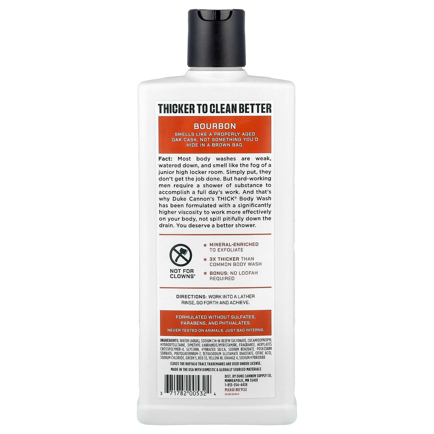 Duke Cannon Supply Co., Thick® Body Wash, Bourbon, 18 fl oz (532 ml)