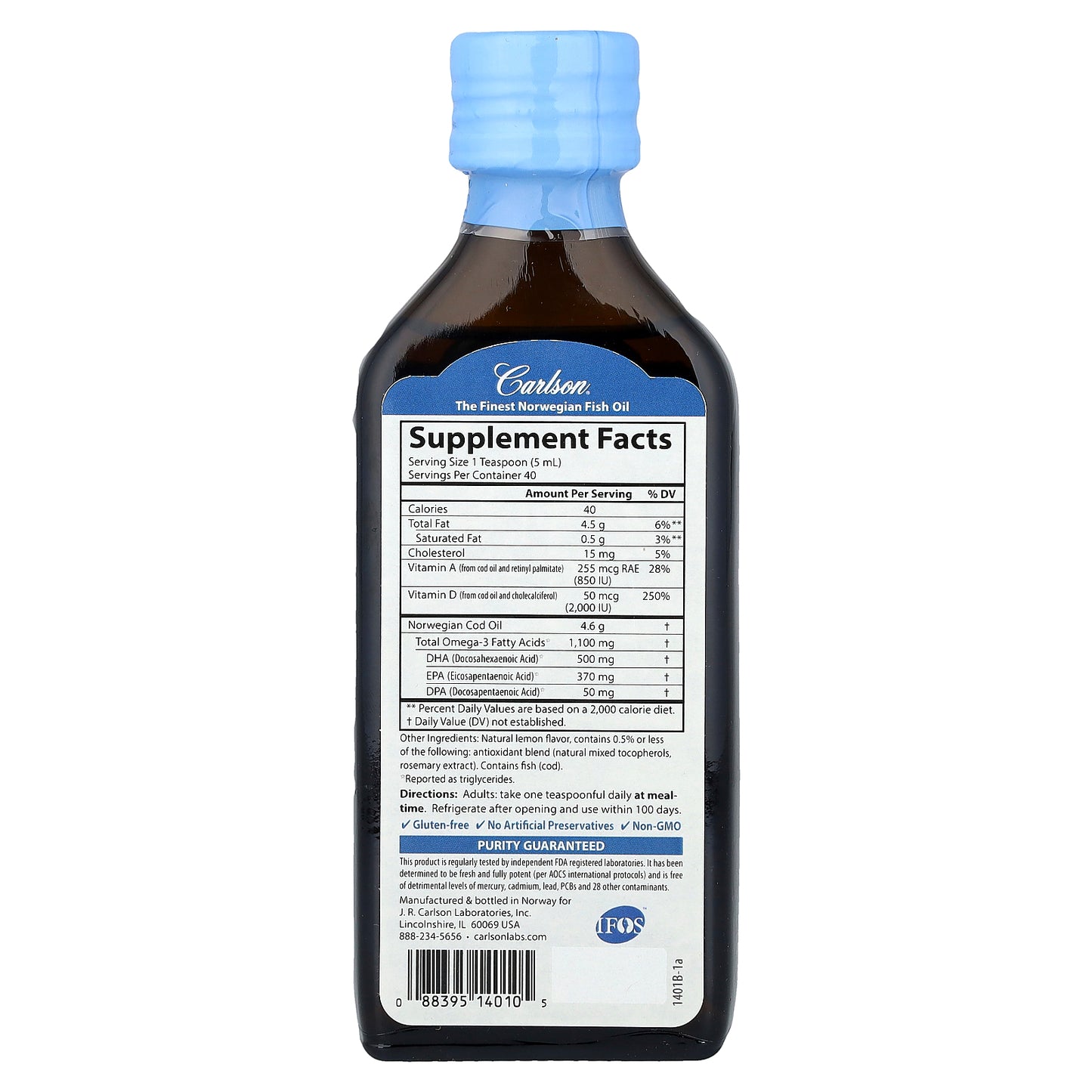 Carlson, Wild Norwegian Super D Omega-3®, Natural Lemon, 6.7 fl oz (200 ml)