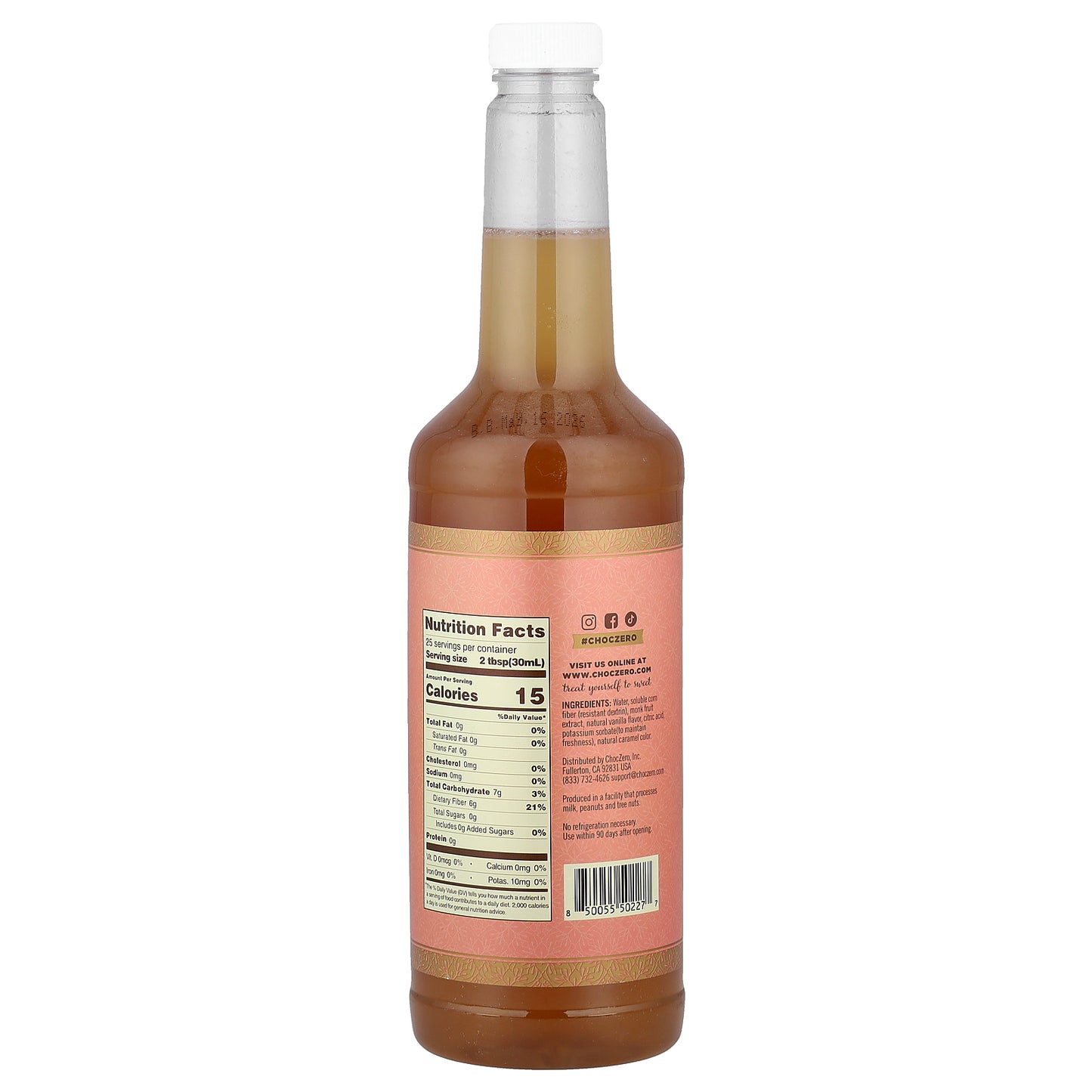 ChocZero, Premium Syrup, Toasted Marshmallow, Sugar Free, 25.4 fl oz (750 ml)