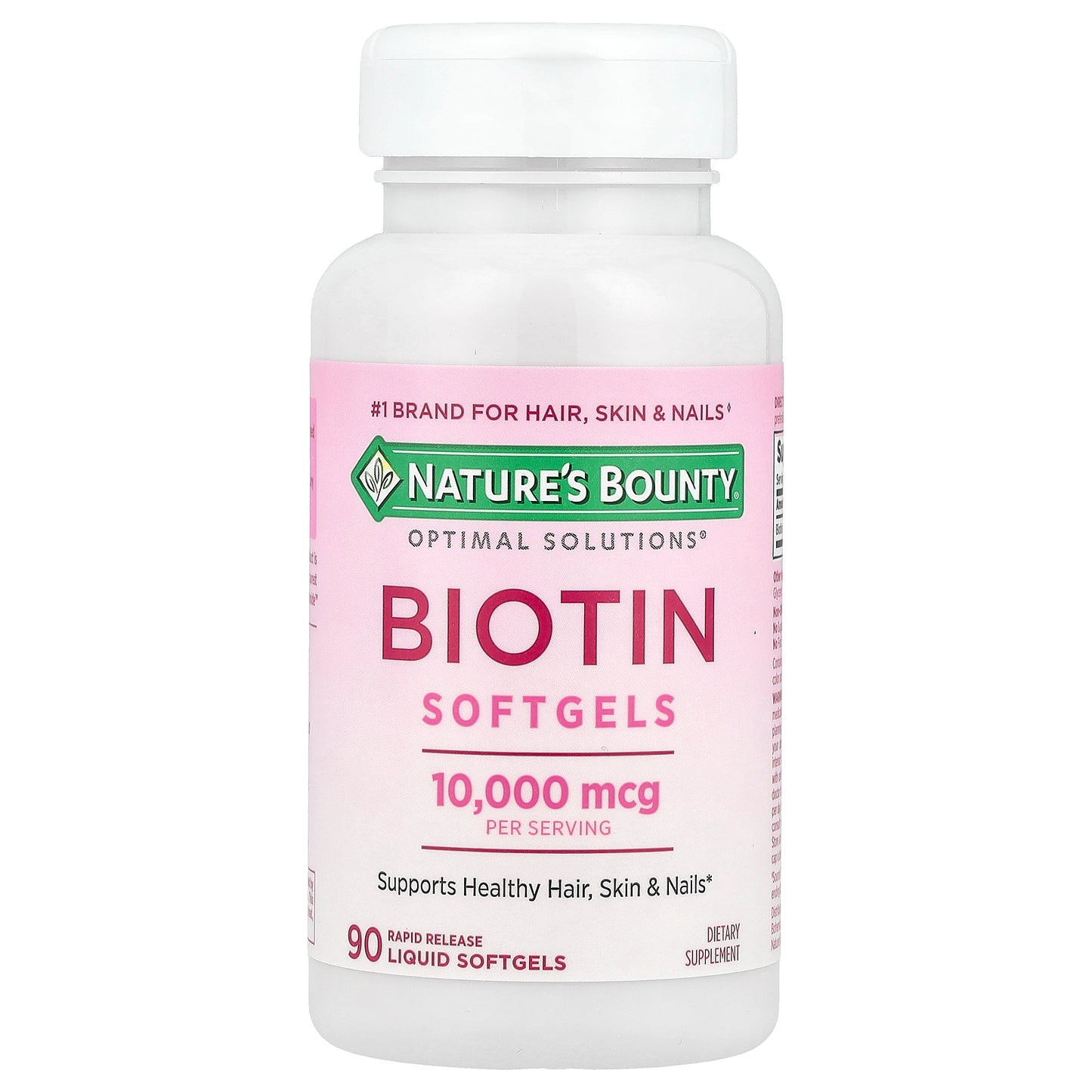 Nature's Bounty, Optimal Solutions®, Biotin Softgels, 10,000 mcg, 90 Rapid Release Liquid Softgels