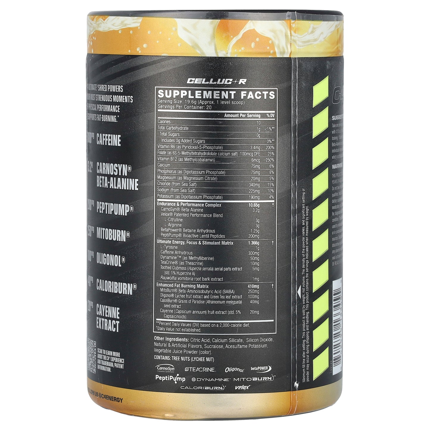 C4 / Cellucor, C4 Ultimate Shred, Pre-Workout, Creamsicle® Orange Cream, 13.8 oz (392 g)