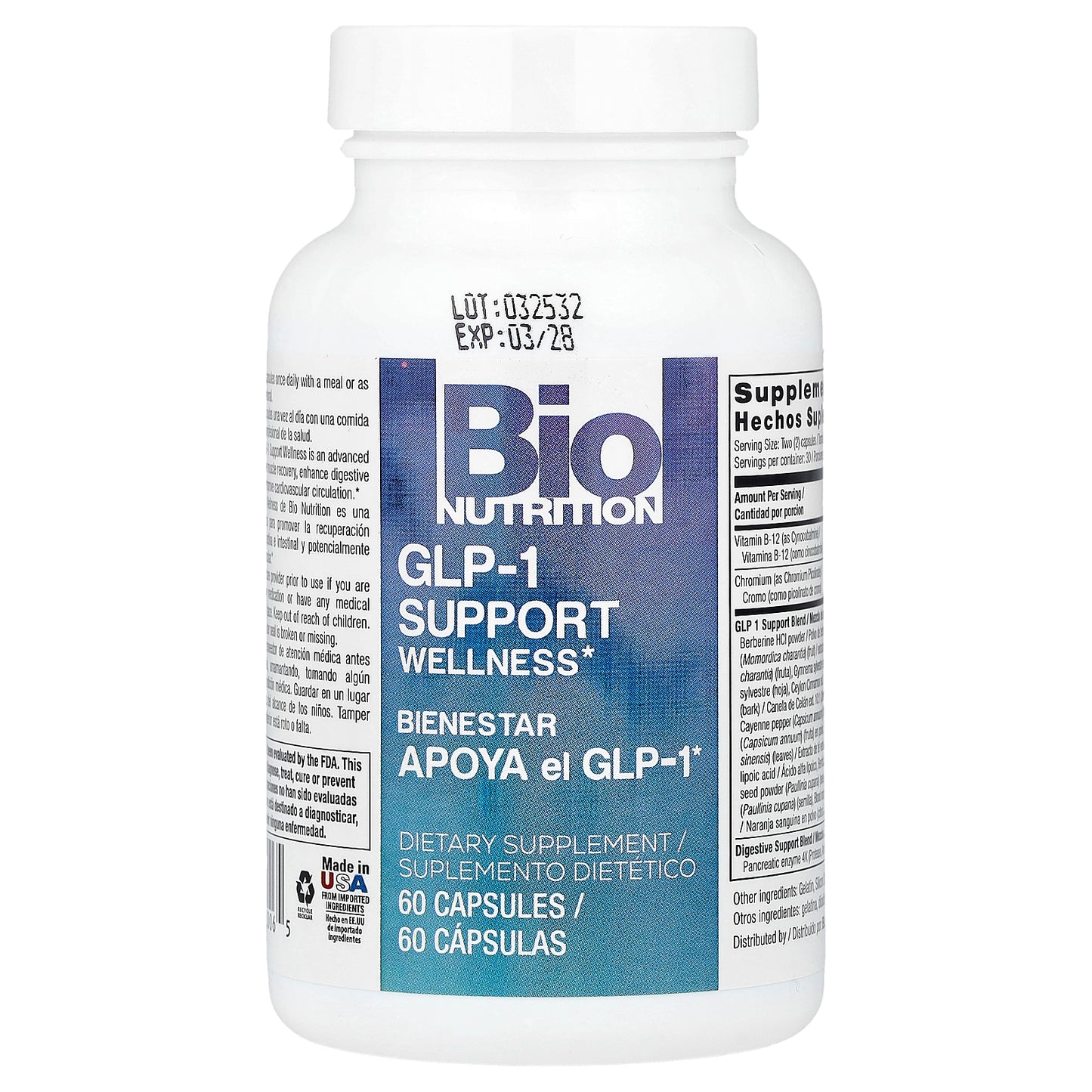Bio Nutrition, GLP-1 Support Wellness, 60 Capsules