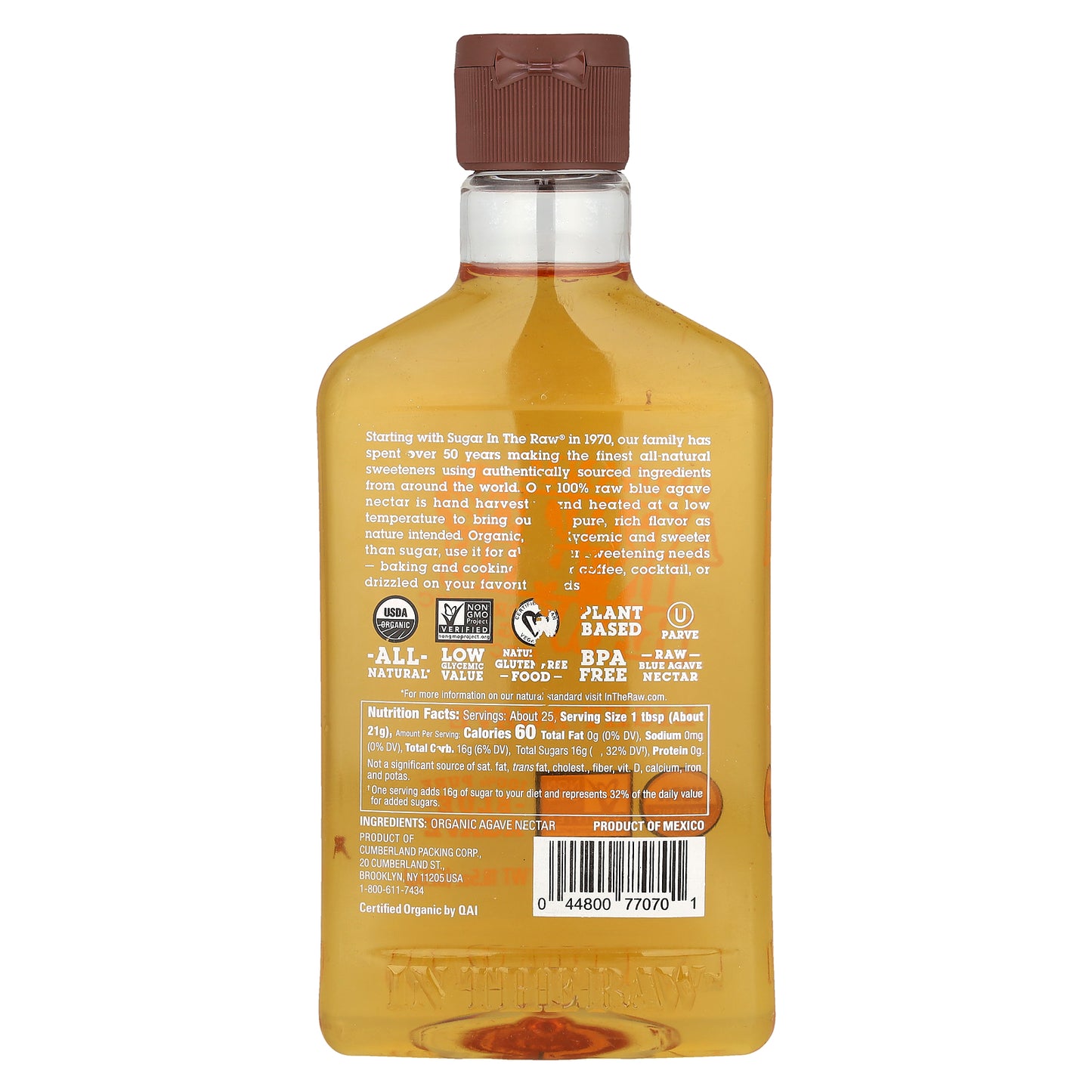 In the Raw, Organic Agave In The Raw®, Light Agave, 18.5 oz (525 g)