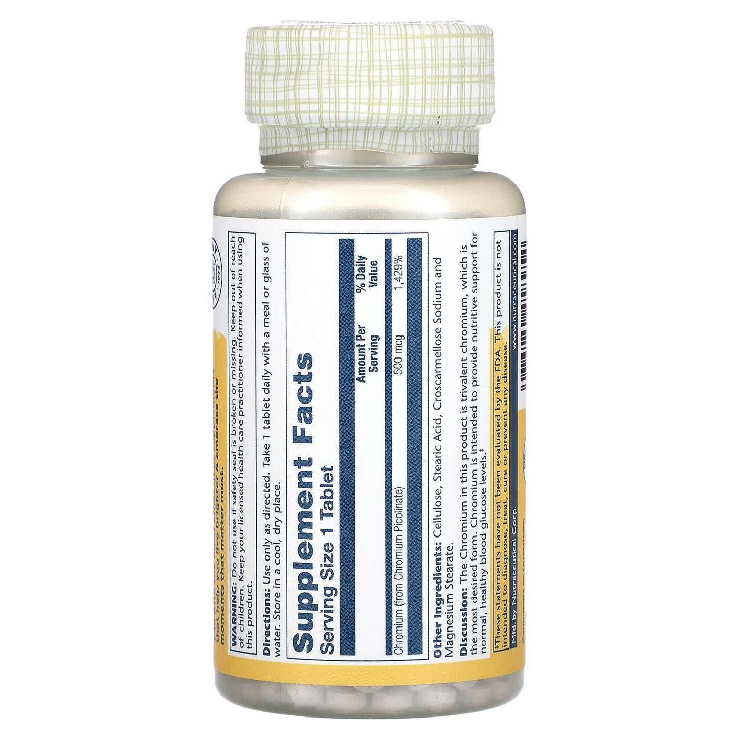 Solaray, Chromium Picolinate, 500 mcg, 60 Tablets