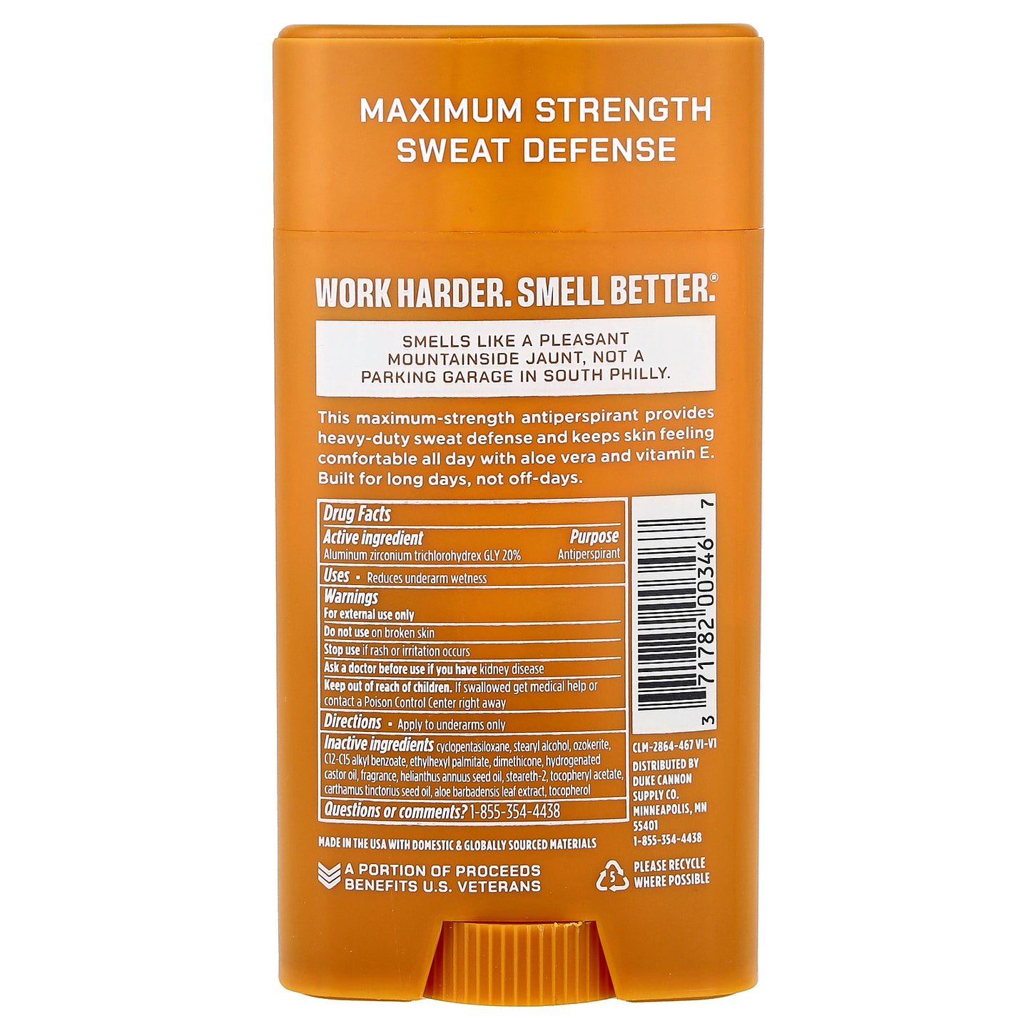 Duke Cannon Supply Co., Trench Warfare® Antiperspirant + Deodorant, Sawtooth, Alpine Air + Cedarwood, 3 oz (85 g)