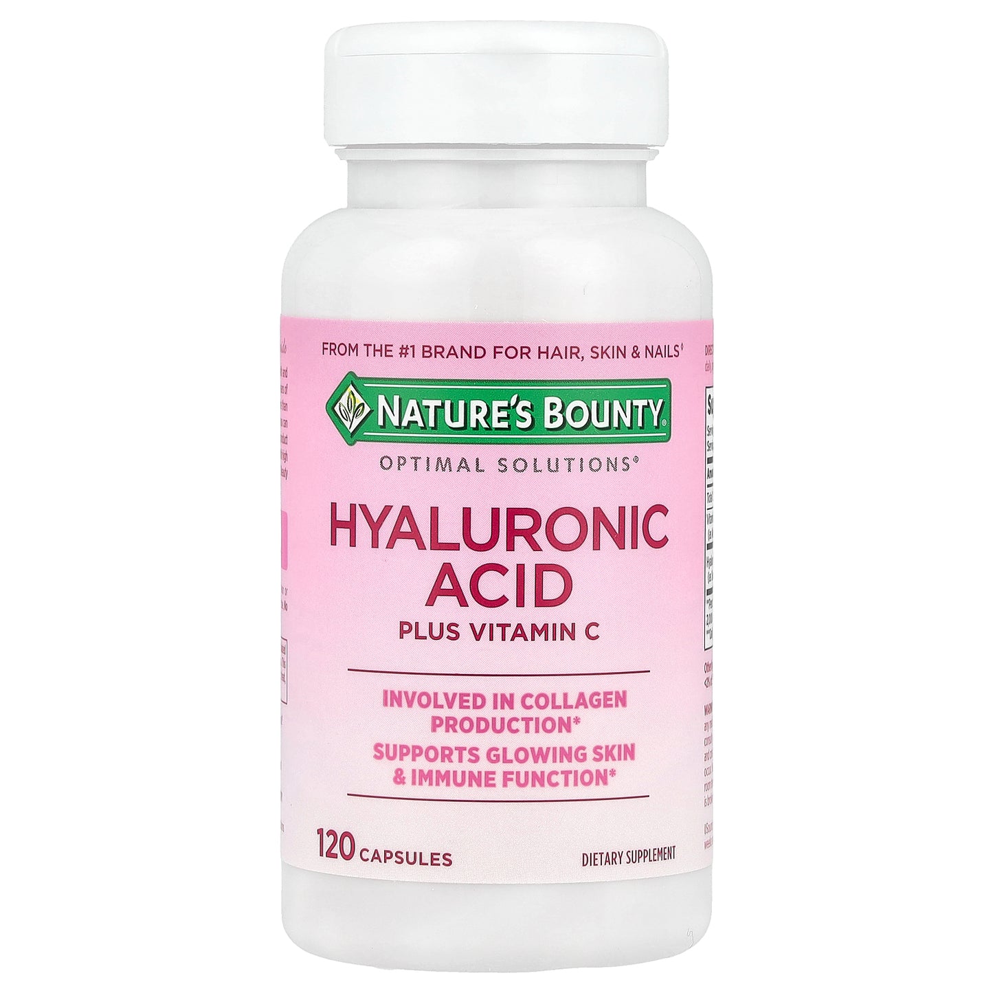 Nature's Bounty, Optimal Solutions®, Hyaluronic Acid Plus Vitamin C, 120 Capsules