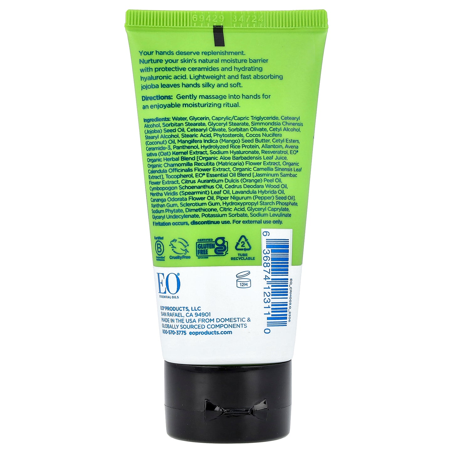 EO Products, Hand Cream, Inspiring Jasmine Verbena, 2.5 fl oz (74 ml)