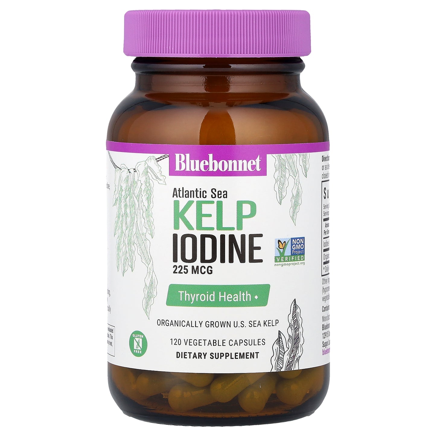 Bluebonnet Nutrition, Atlantic Sea Kelp Iodine, 225 mcg, 120 Vegetable Capsules