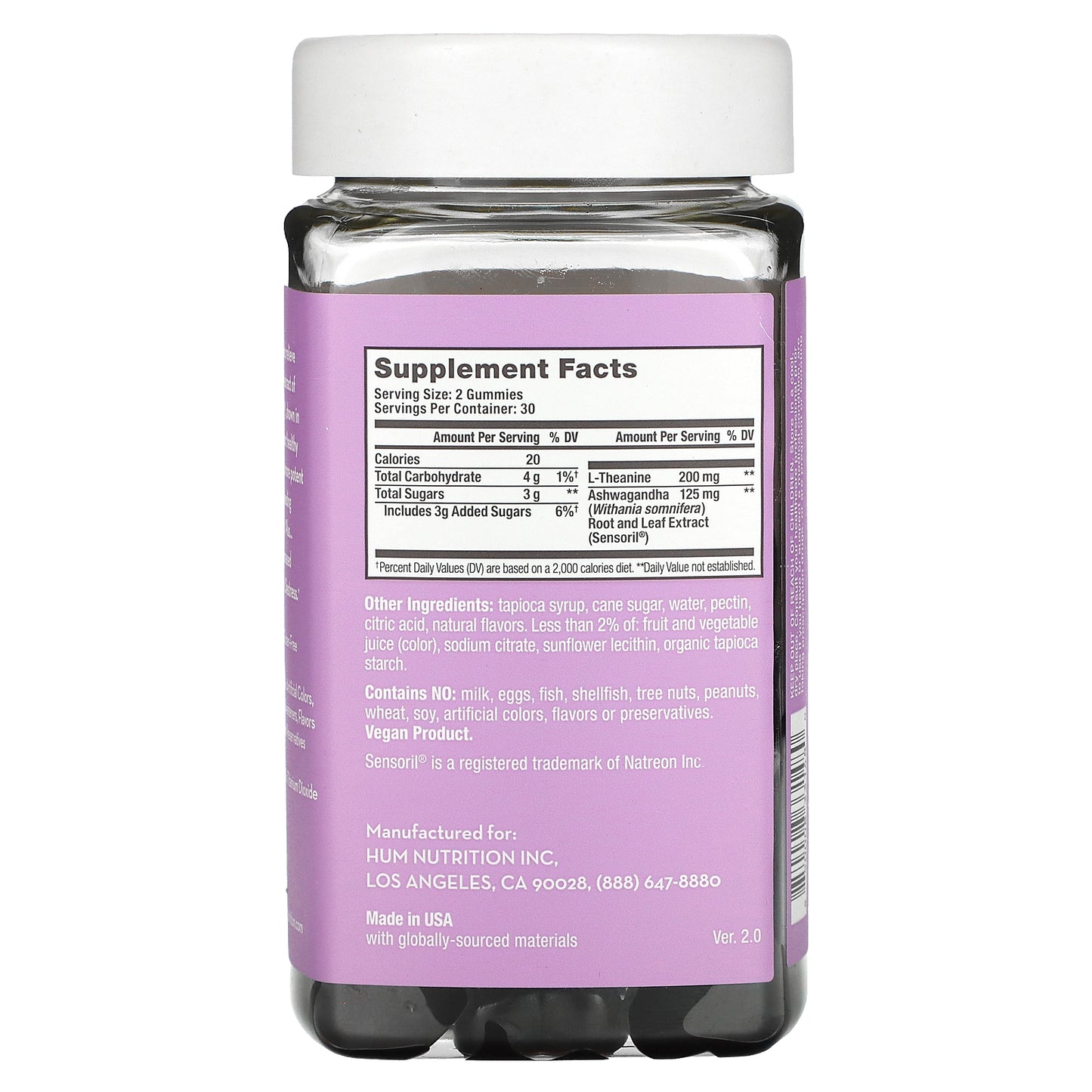 HUM Nutrition, Ashwagandha Calm Gummies, Mixed Berry, 60 Vegan Gummies