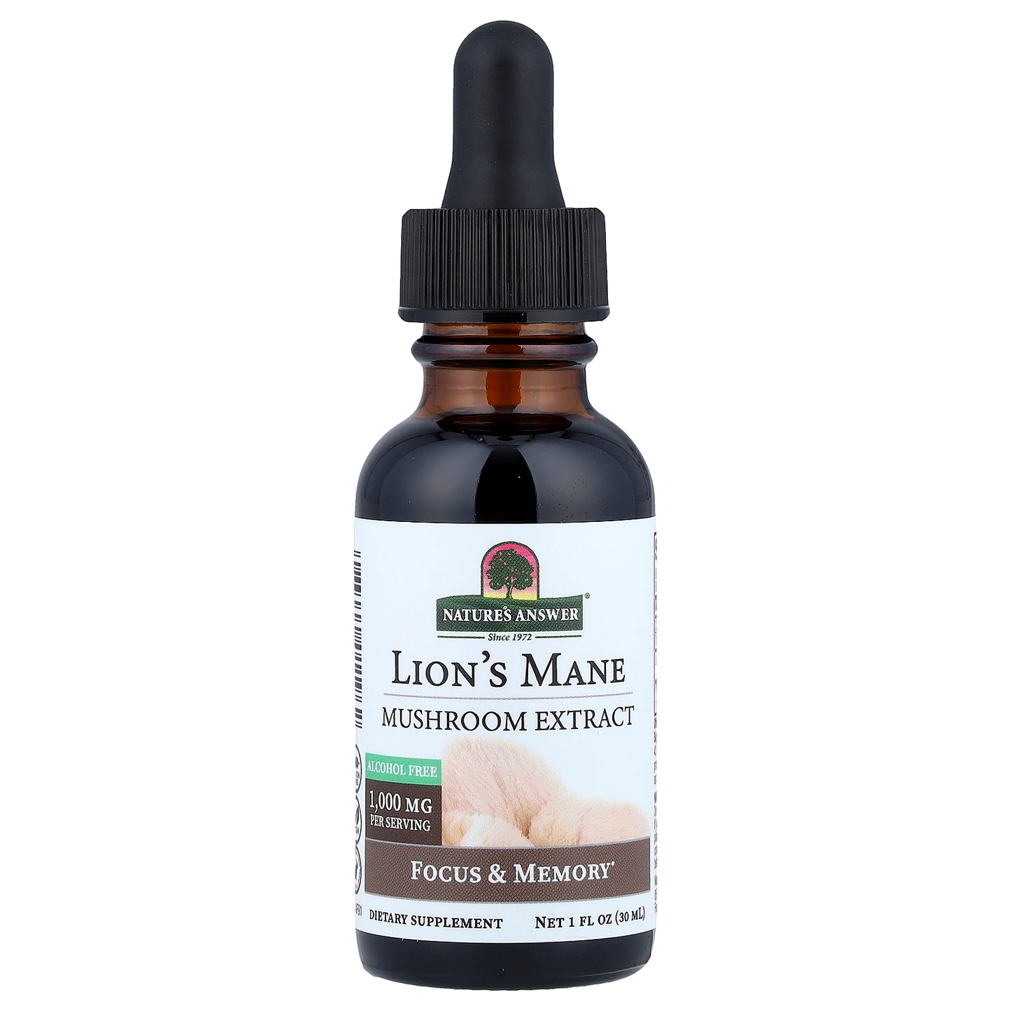 Nature's Answer, Lion's Mane, Mushroom Extract, Alcohol Free, 1 fl oz (30 ml)