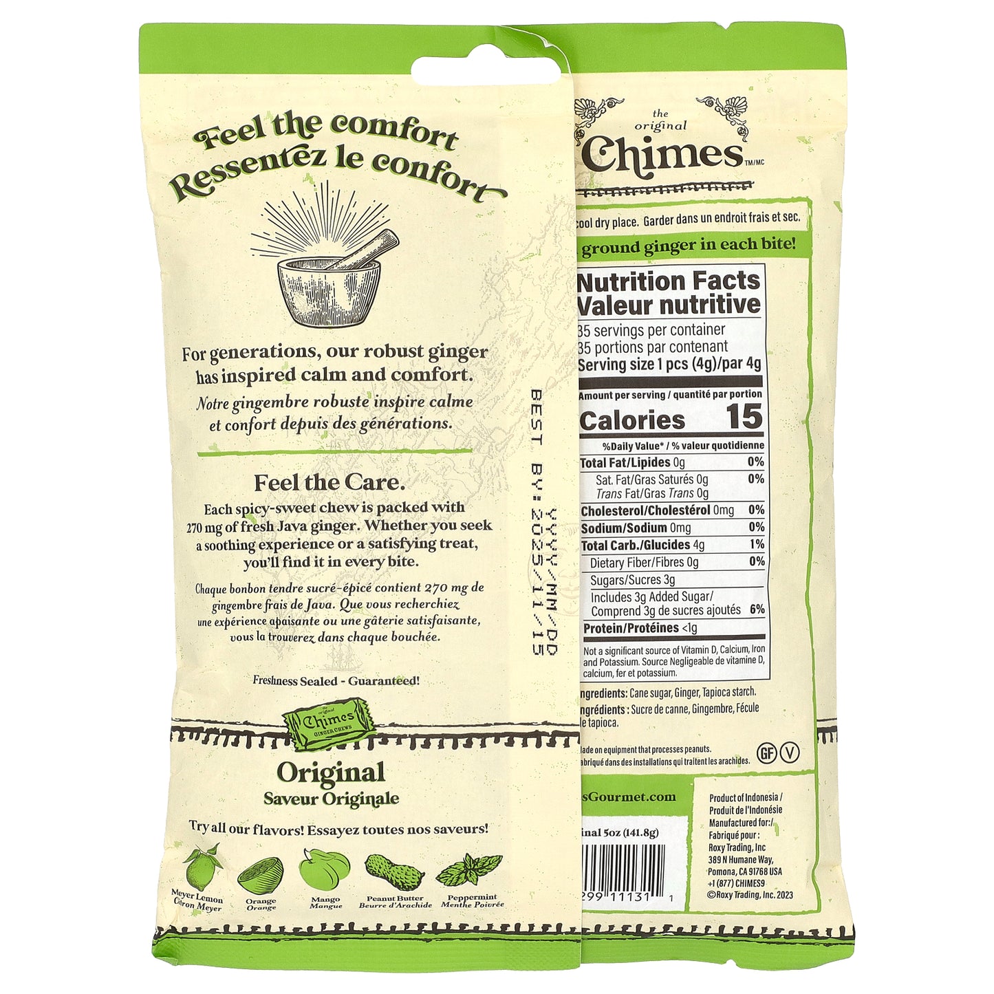 Chimes, Ginger Chews, Original, 5 oz (141.8 g)