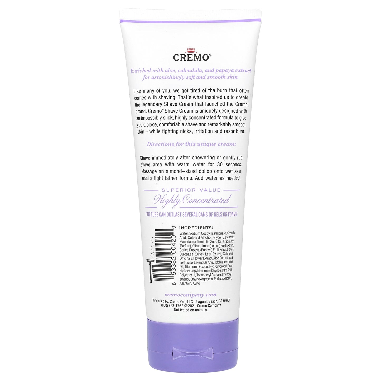 Cremo, Shave Cream, French Lavender, 6 fl oz (177 ml)