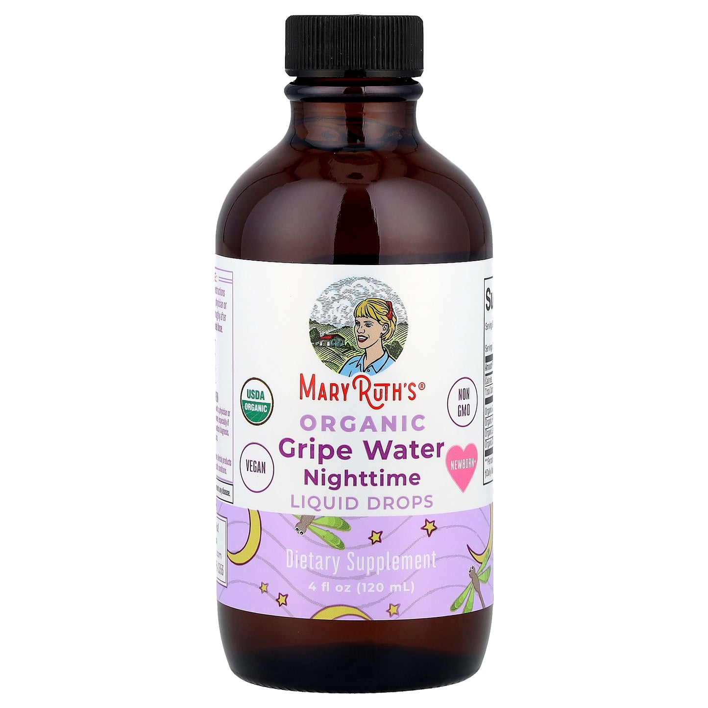 MaryRuth's, Organic Gripe Water Nighttime Liquid Drops, Newborn+, 4 fl oz (120 ml)