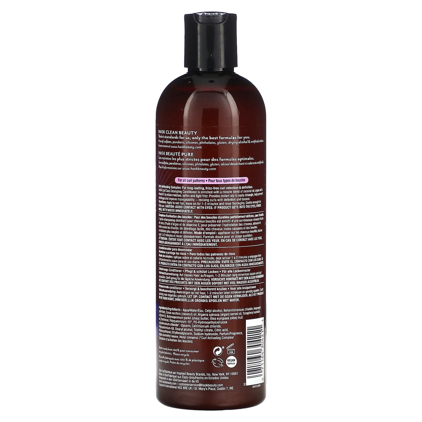 Hask Beauty, Curl Care, Detangling Conditioner, For All Curls Patterns, 12 fl oz (355 ml)