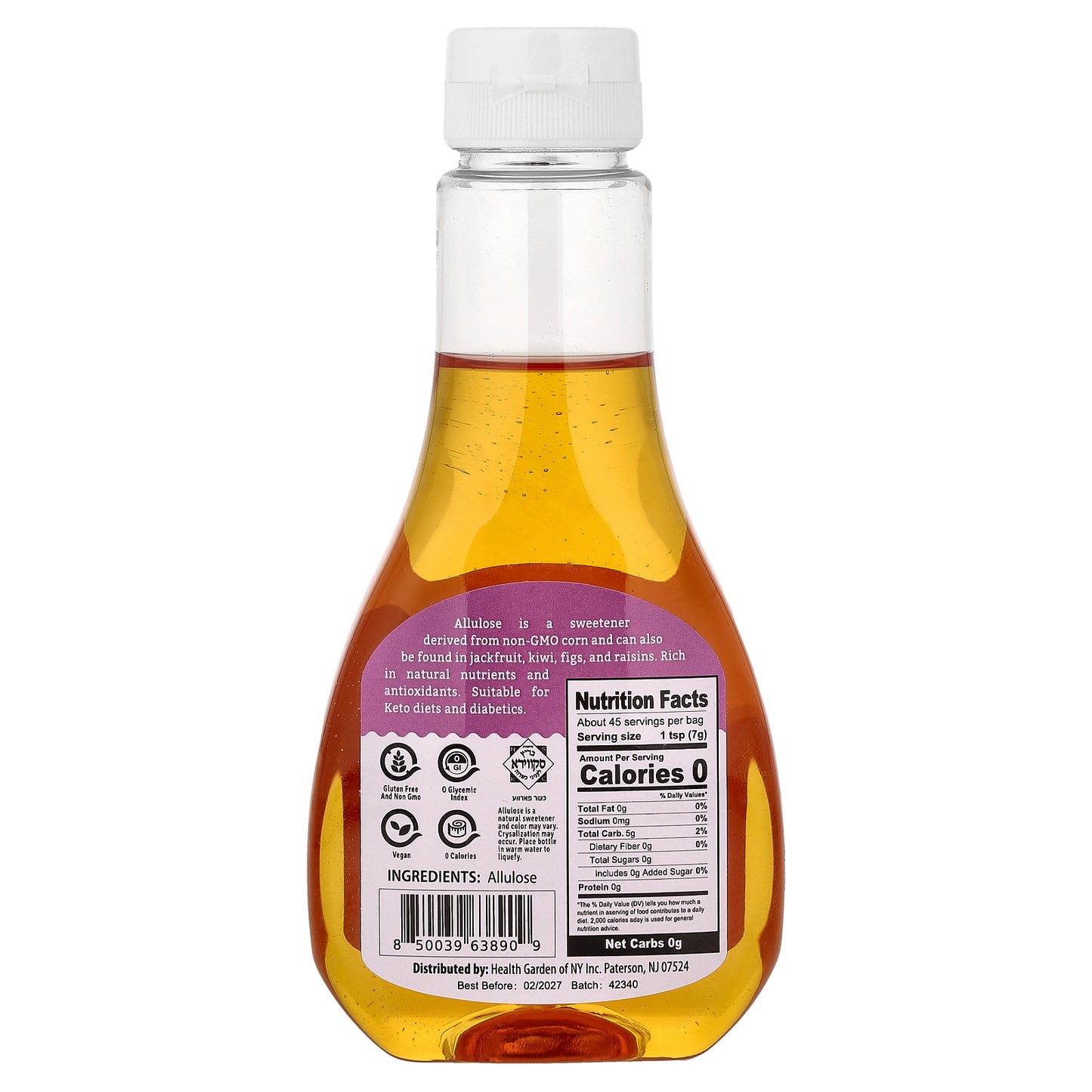 Health Garden, 100% Pure Allulose, Zero Calorie Sweetener, 11.5 oz (326 g)