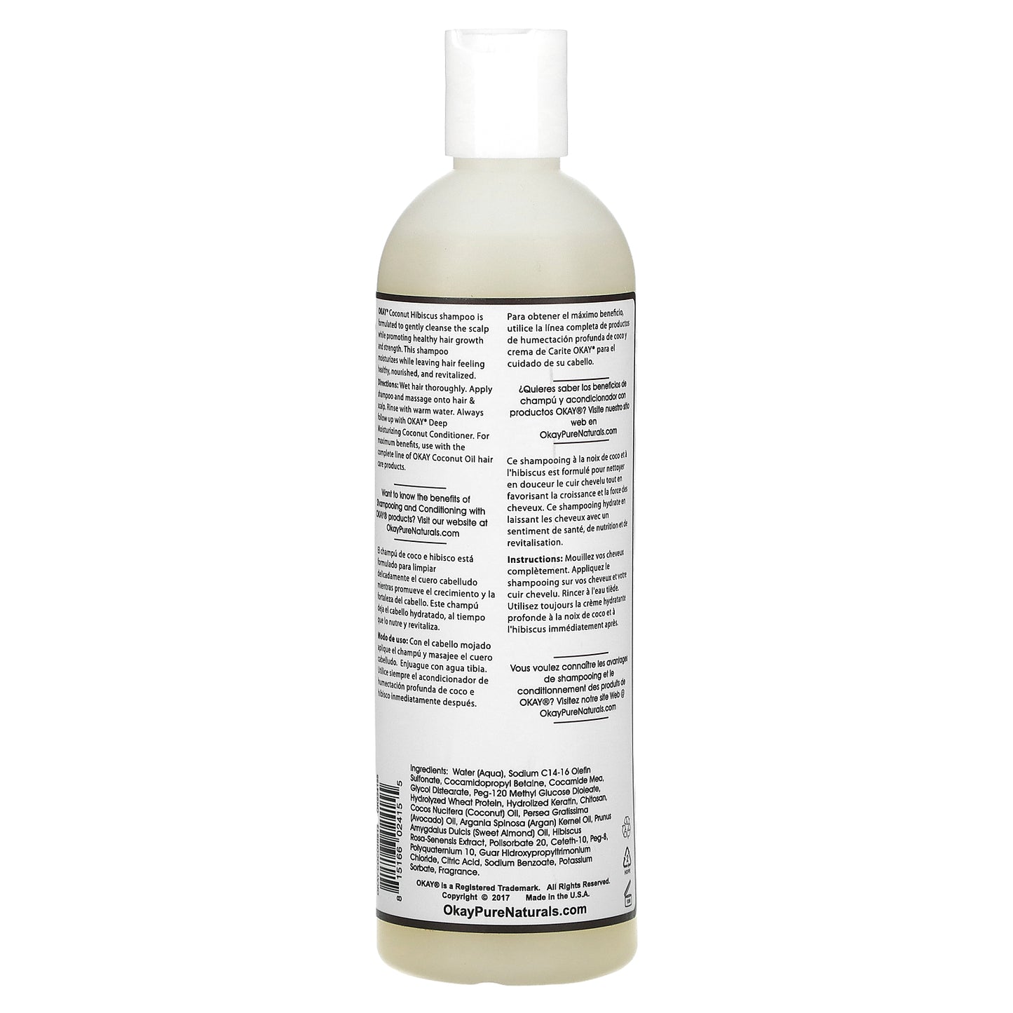 Okay Pure Naturals, Coconut Hibiscus, Deep Moisturizing, Shampoo, 12 fl oz (355 ml)