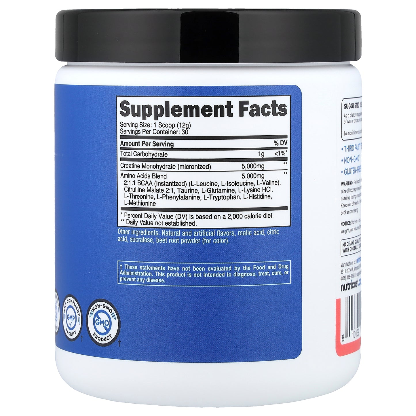 Nutricost, Performance, Creatine + Aminos, Watermelon, 13.2 oz (369 g)