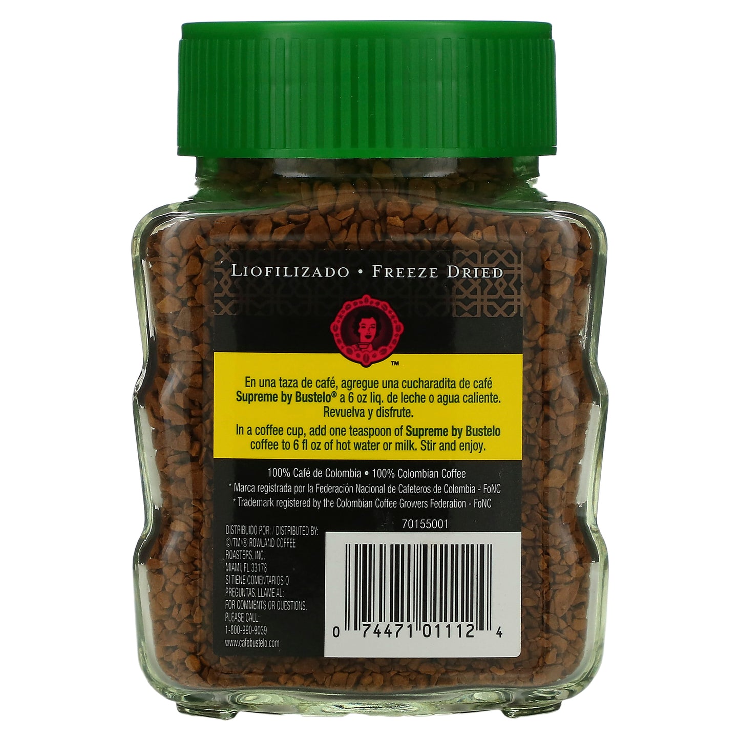 Café Bustelo, Supreme by Bustelo, Instant Coffee, Freeze Dried, Decaf, 3.52 oz (100 g)