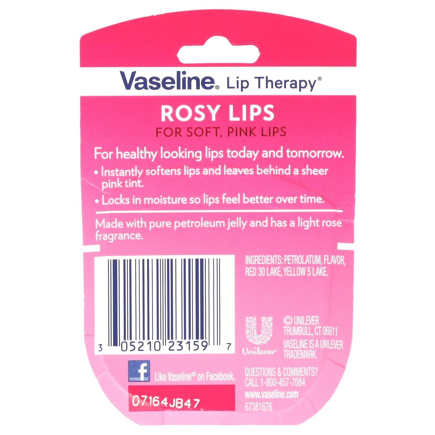 Vaseline, Lip Therapy®, Rosy Lips, 0.25 oz (7 g)