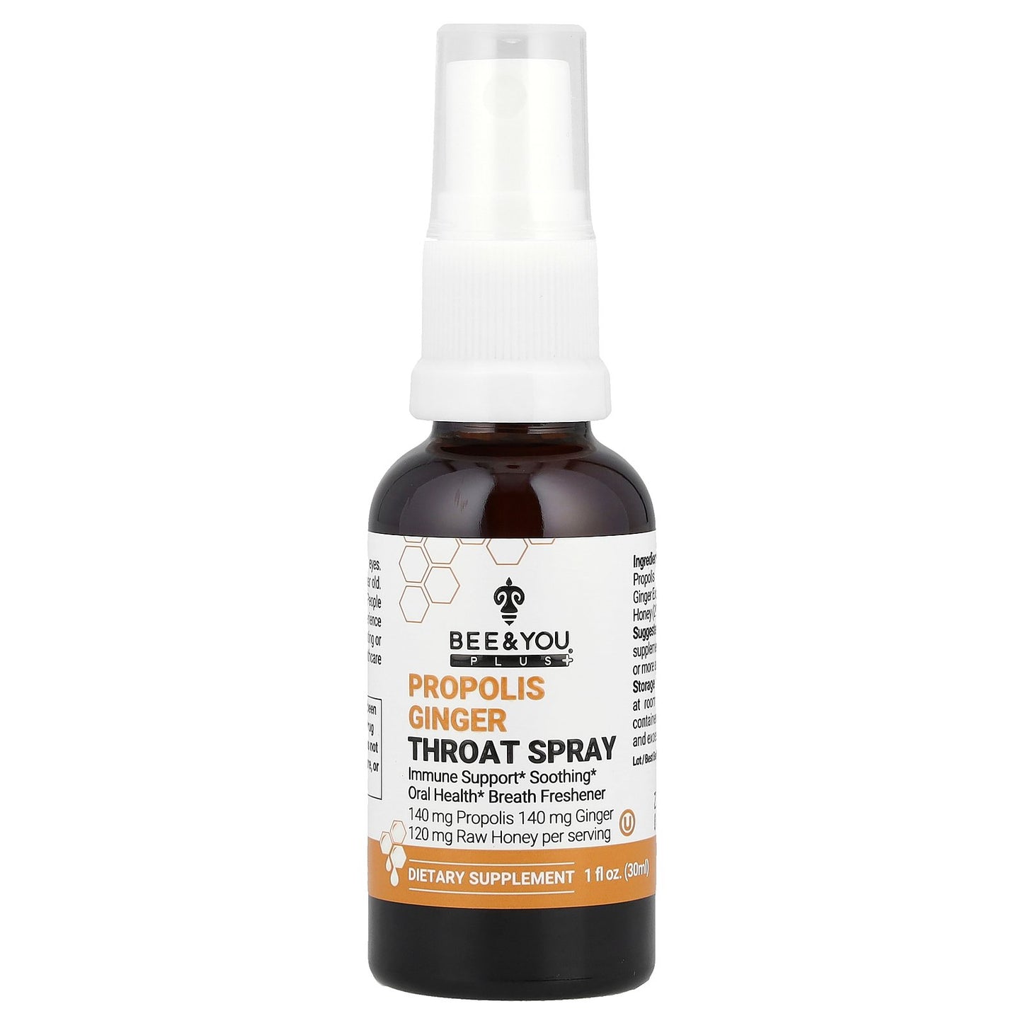 Bee & You, Propolis Ginger Throat Spray, 1 fl oz (30 ml)
