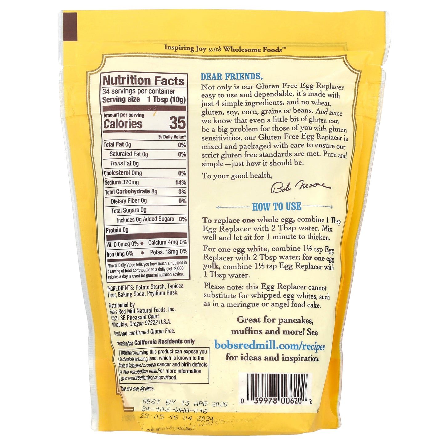 Bob's Red Mill, Egg Replacer, 12 oz (340 g)