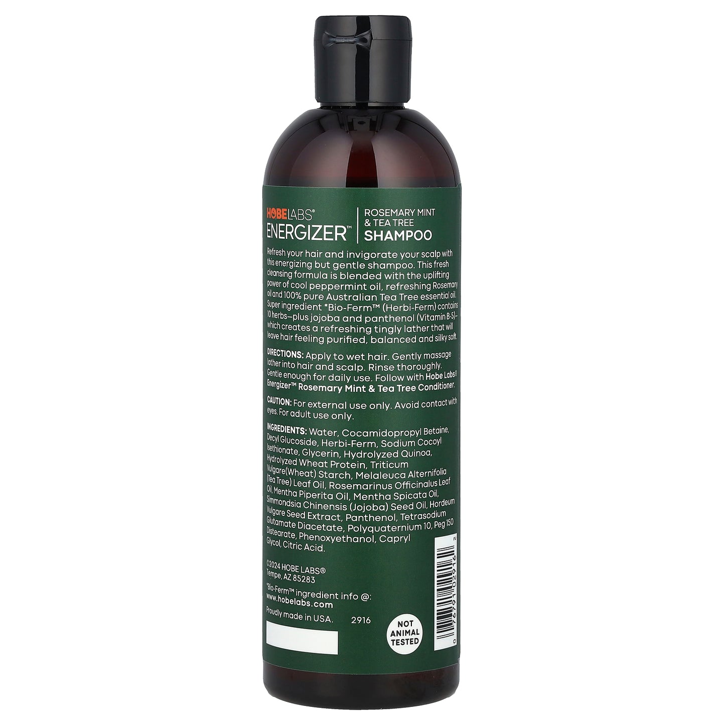 Hobe Labs, Energizer™, Shampoo, Rosemary Mint & Tea Tree, 12 fl oz (355 ml)