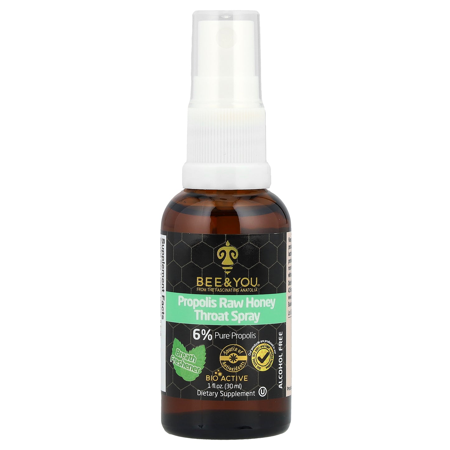 Bee & You, Propolis Raw Honey Throat Spray , 1 fl oz (30 ml)