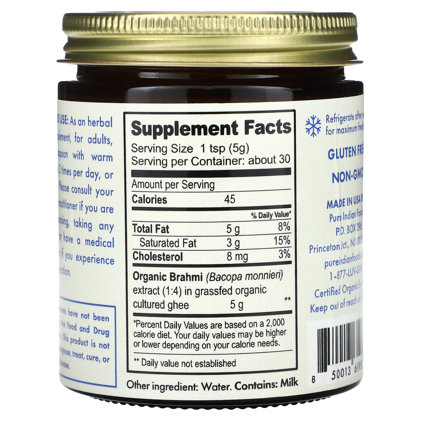 Pure Indian Foods, Organic Brahmi Ghee, 5.3 oz (150 g)