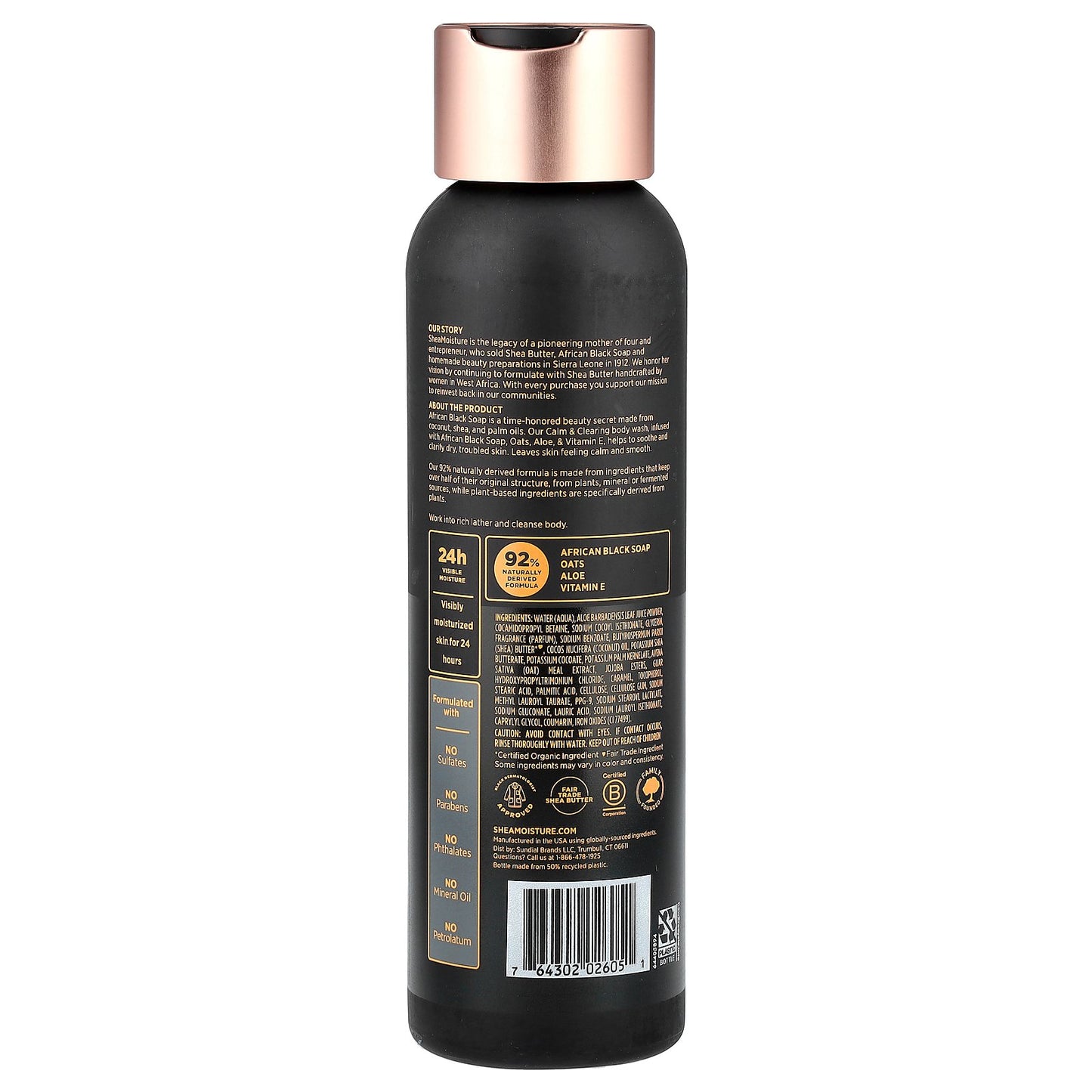 SheaMoisture, Calm & Clearing Body Wash, African Black Soap, 18 fl oz (532 ml)