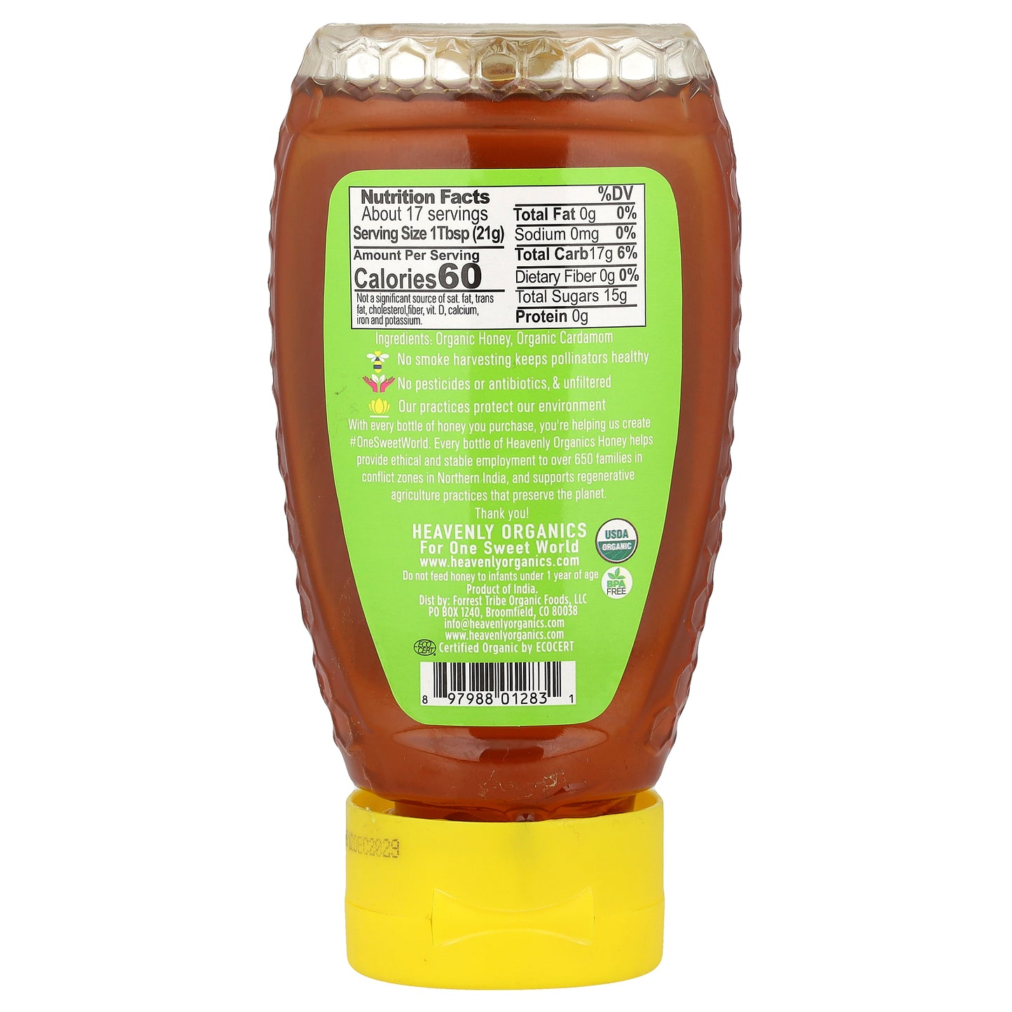 Heavenly Organics, 100% Organic Cardamom Honey, 12 oz (340 g)
