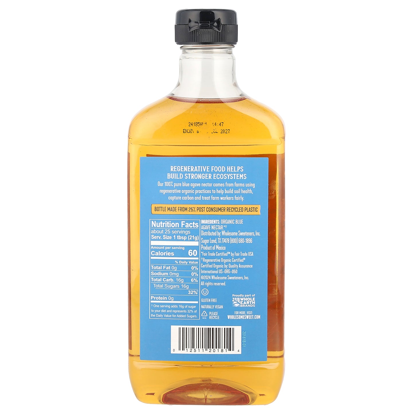 Wholesome Sweeteners, Organic Blue Agave Nectar, 18.5 oz (525 g)