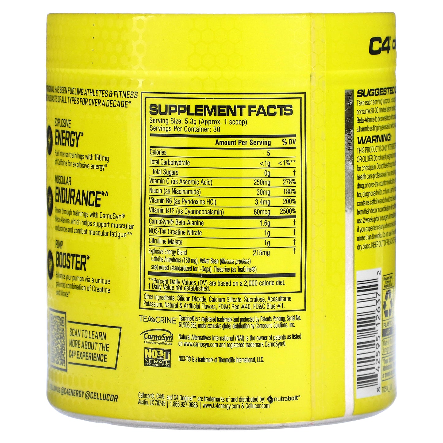 C4 / Cellucor, C4® Original, Pre-Workout, Grape, 5.6 oz (159 g)