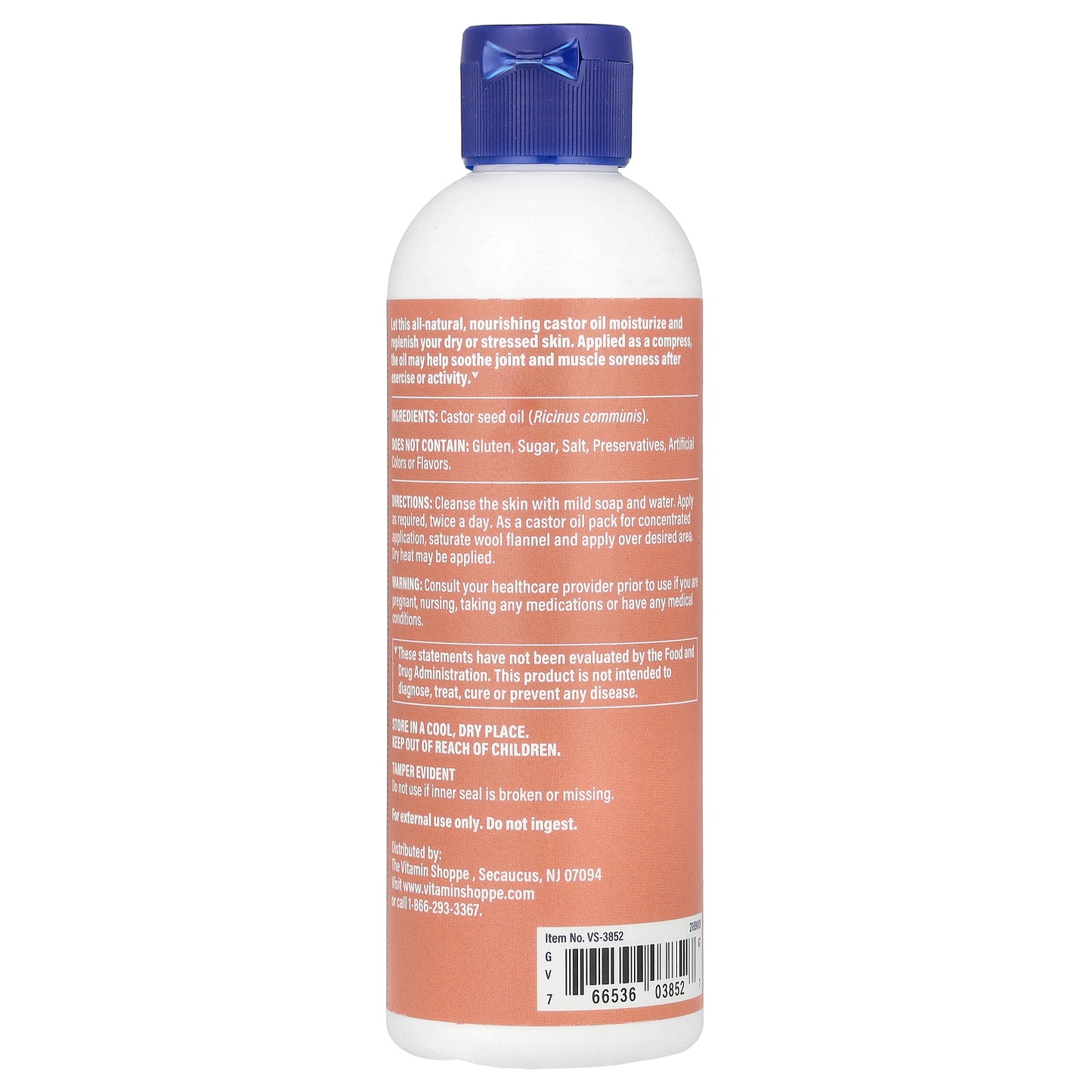 The Vitamin Shoppe, Castor Oil, 8 fl oz (237 ml)