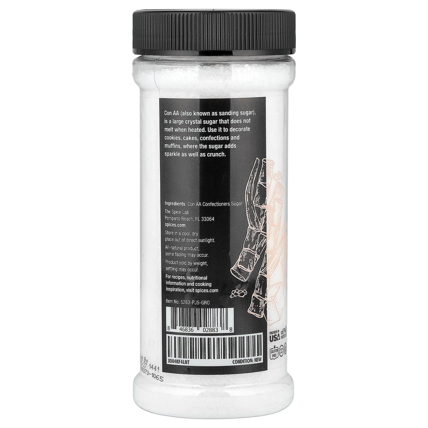 The Spice Lab, Sanding Con AA Sugar, 11.4 oz (323 g)