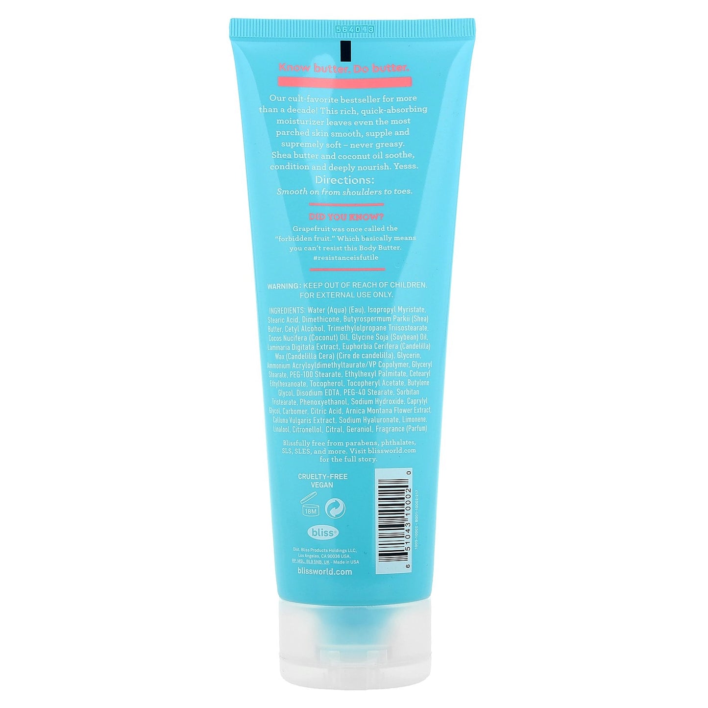 Bliss, Body Butter, Grapefruit & Aloe, 6.7 fl oz (200 ml)