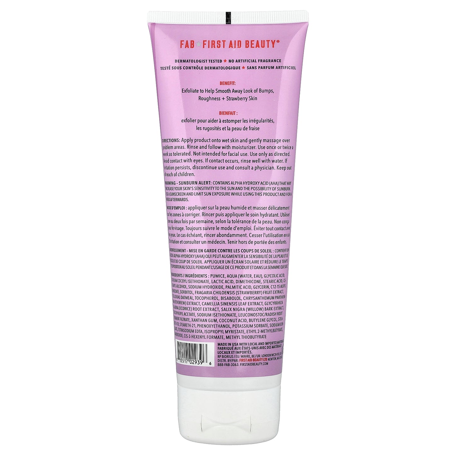 First Aid Beauty, Bump Eraser Body Scrub, With 10% AHA, Fresh Strawberry, 8 oz (226 g)