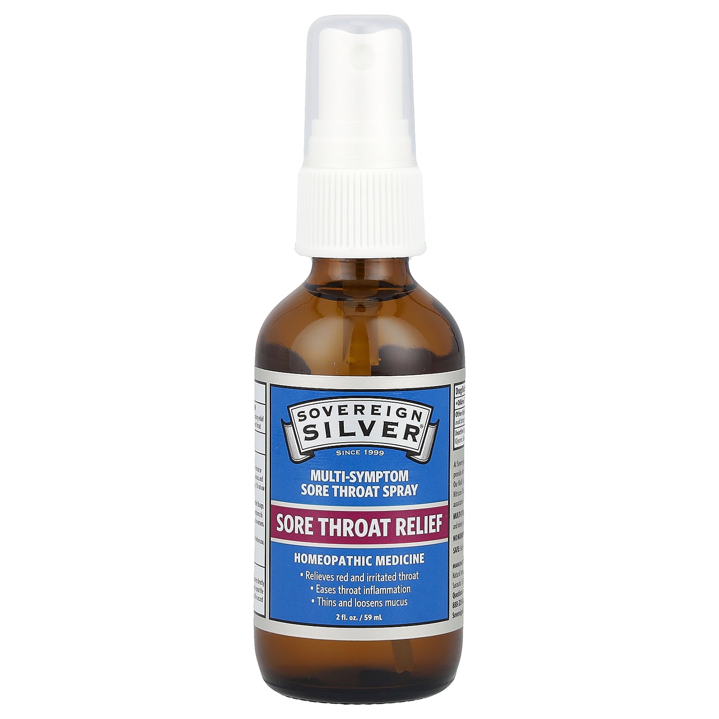 Sovereign Silver, Multi-Symptom Sore Throat Spray, 2 fl oz (59 ml)
