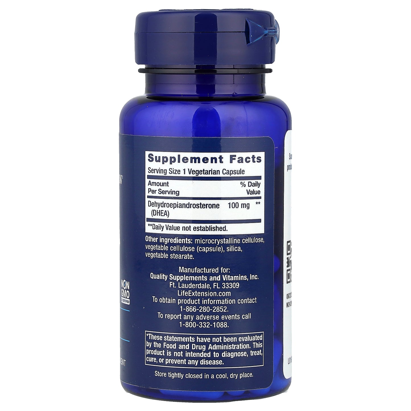 Life Extension, DHEA, 100 mg, 60 Vegetarian Capsules