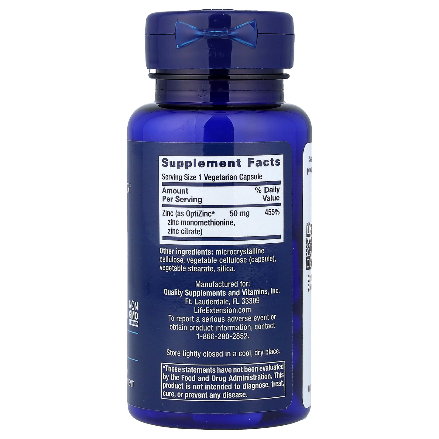 Life Extension, Zinc Caps, High Potency, 50 mg, 90 Vegetarian Capsules