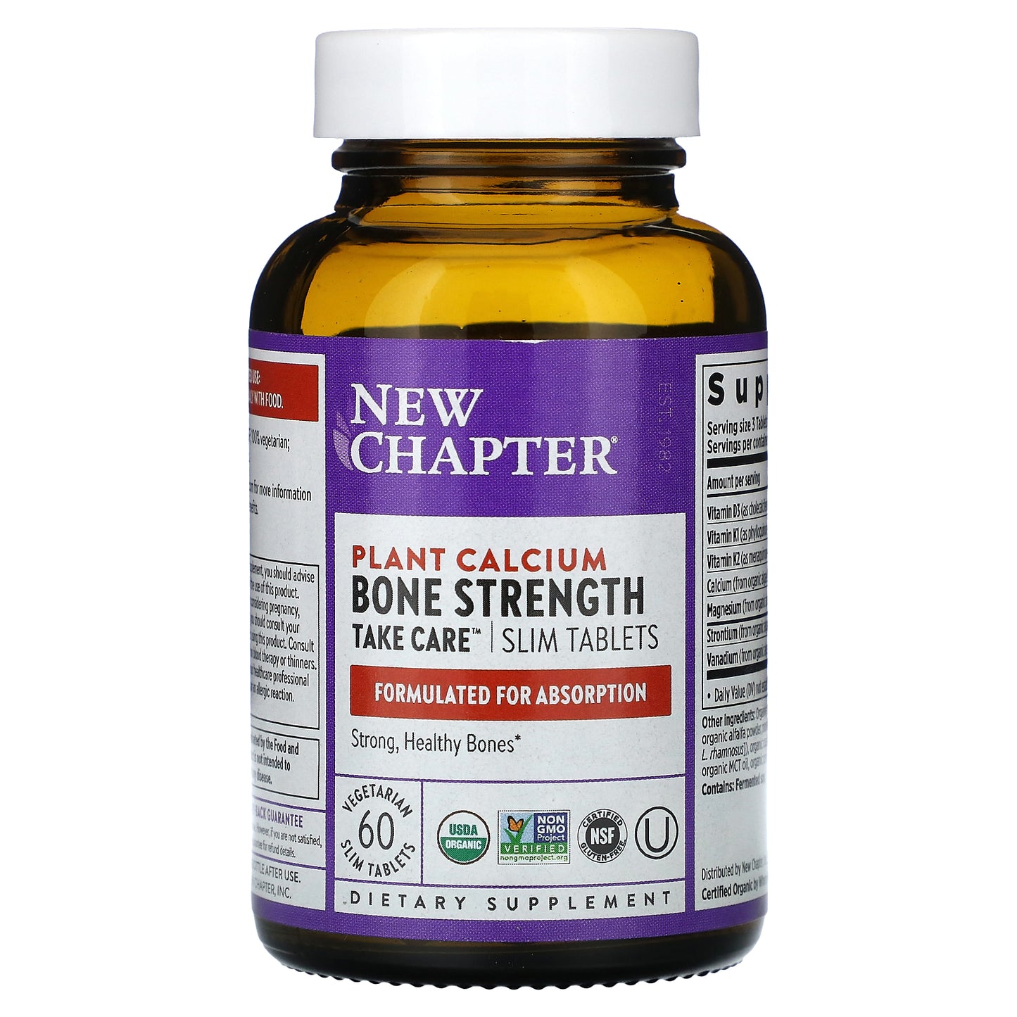 New Chapter, Plant Calcium, Bone Strength, Take Care, 60 Vegetarian Slim Tablets