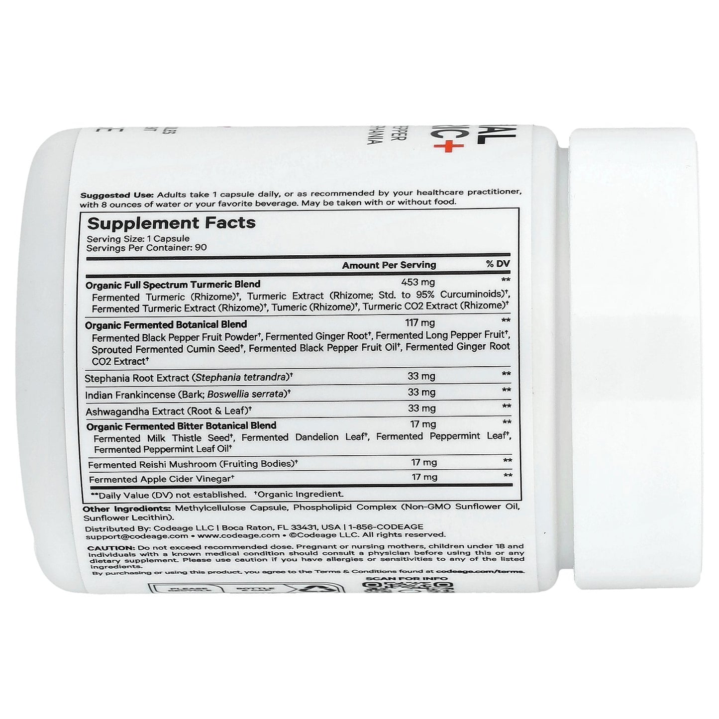 Codeage, Liposomal Turmeric+, 90 Vegetable Capsules