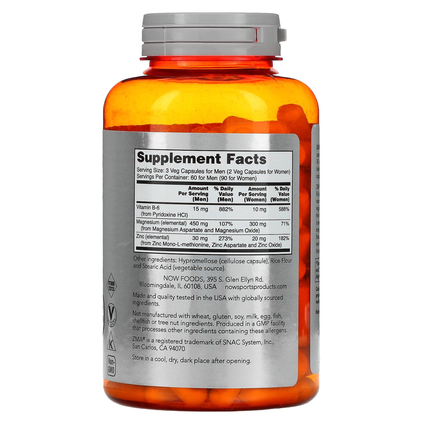 NOW Foods, Sports, ZMA, Sports Recovery, 180 Veg Capsules