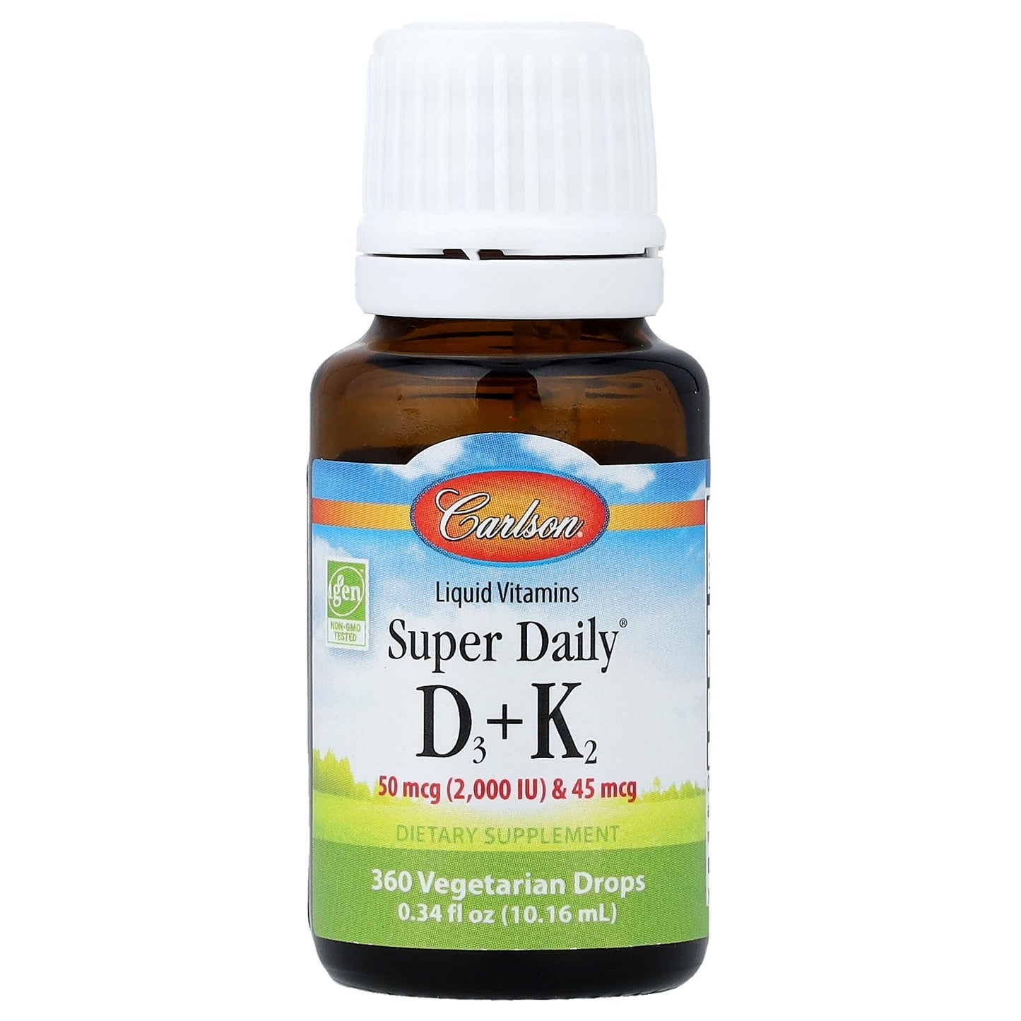Carlson, Super Daily® D3 + K2, 0.34 fl oz (10.16 ml)