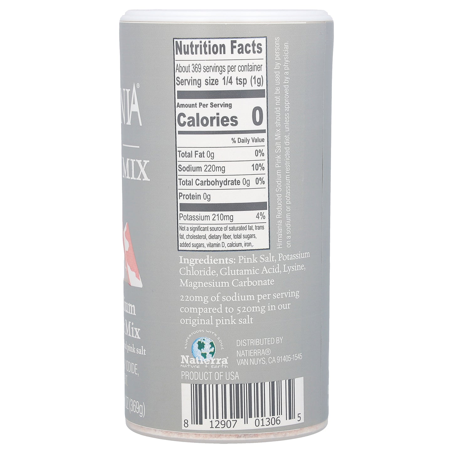 Himalania, Himalayan Reduced Sodium Fine Pink Salt Mix, 13 oz (369 g)