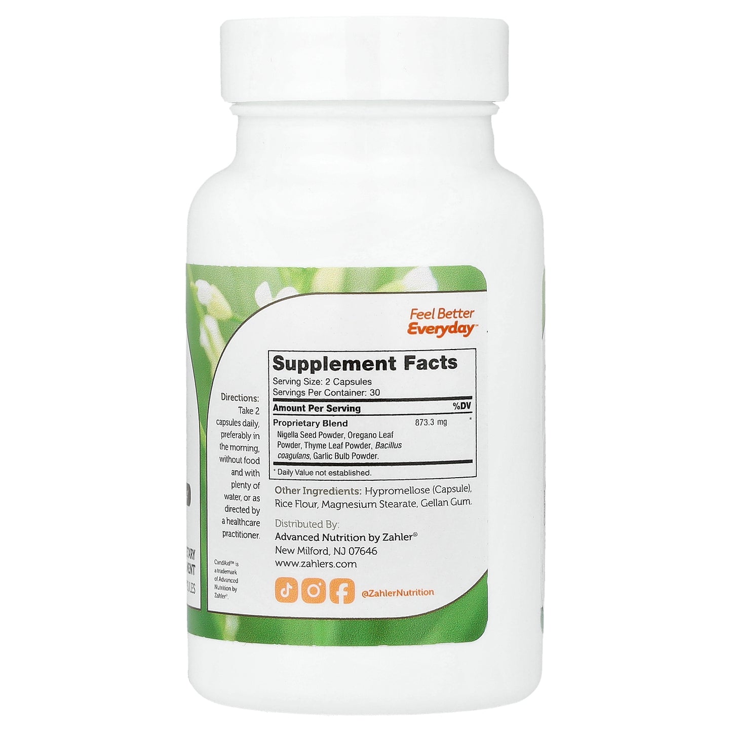 Zahler, CandAid™ With Probiotics, 60 Capsules