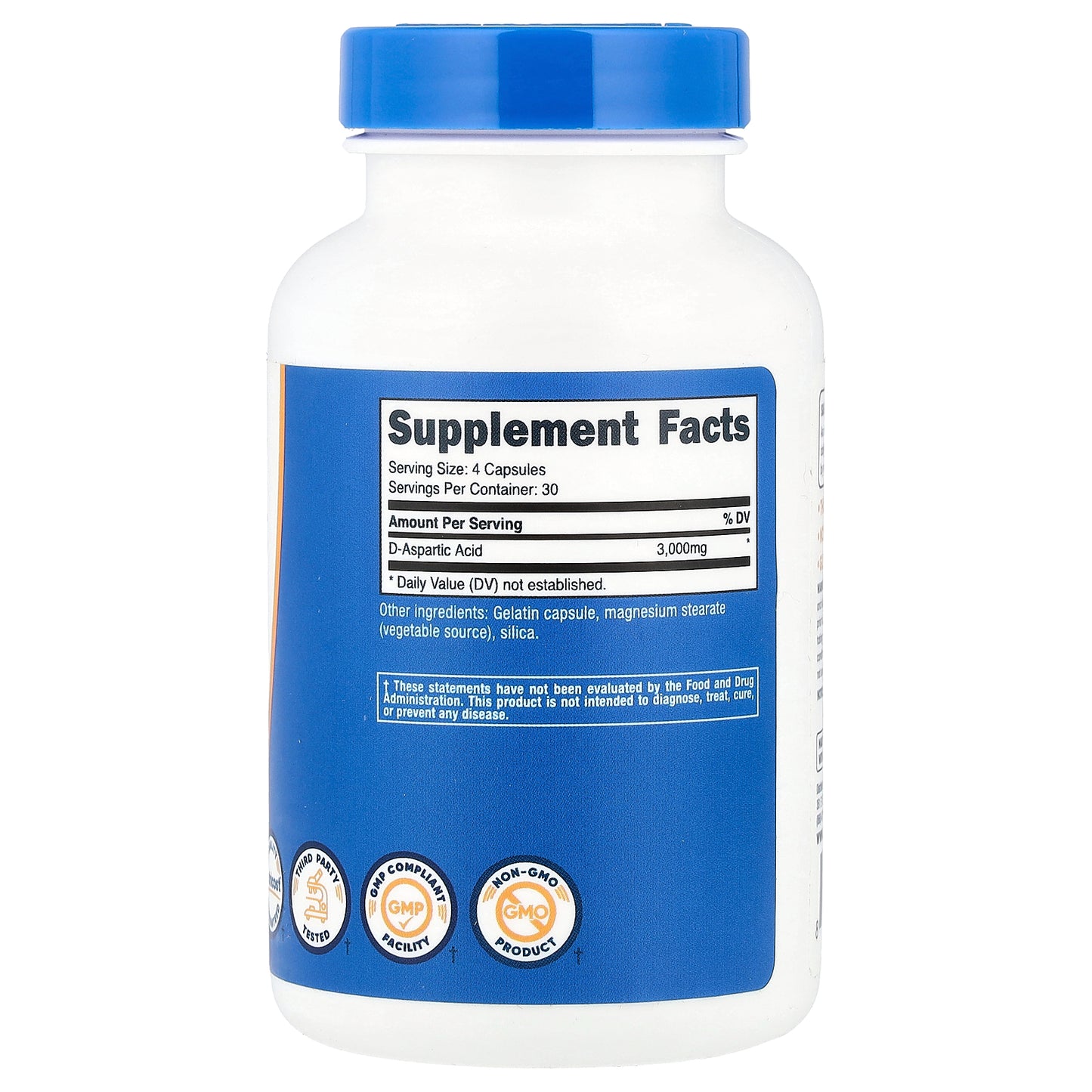 Nutricost, D-Aspartic Acid, 120 Capsules (750 mg per Capsule)