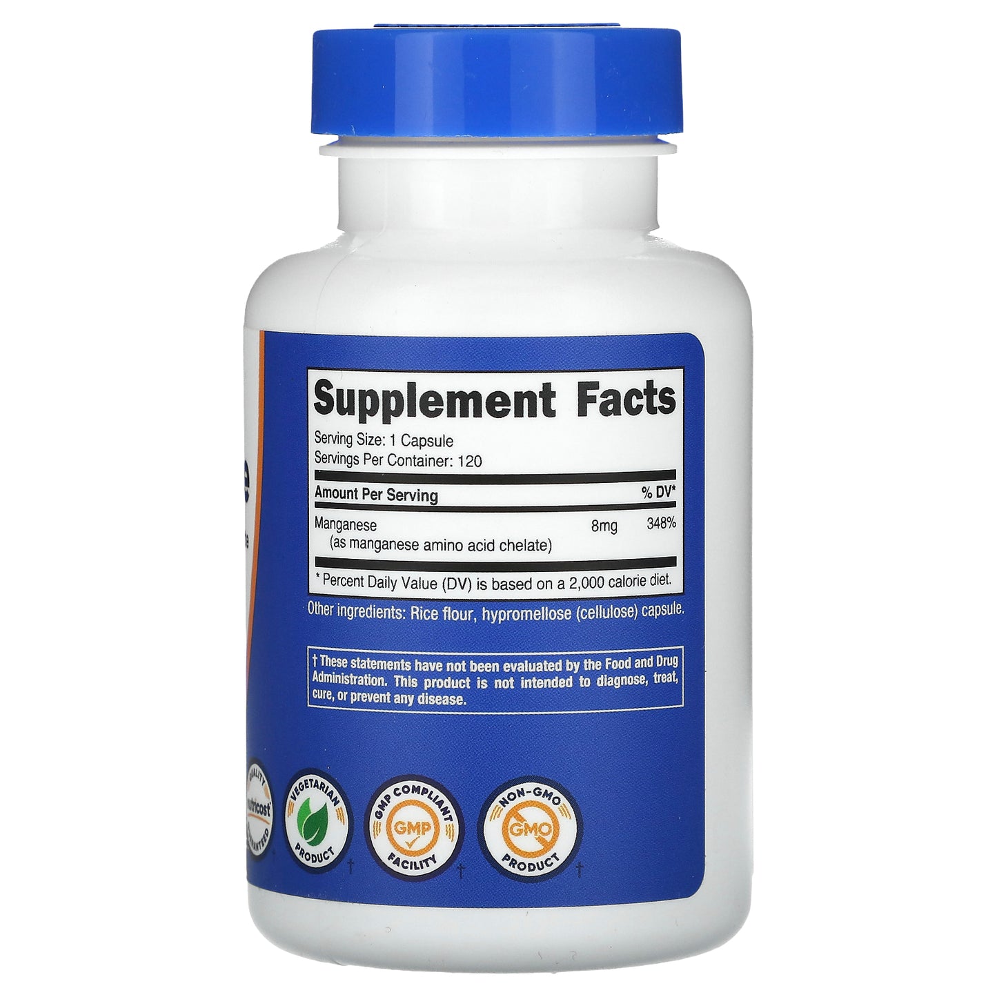 Nutricost, Manganese, 8 mg, 120 Capsules