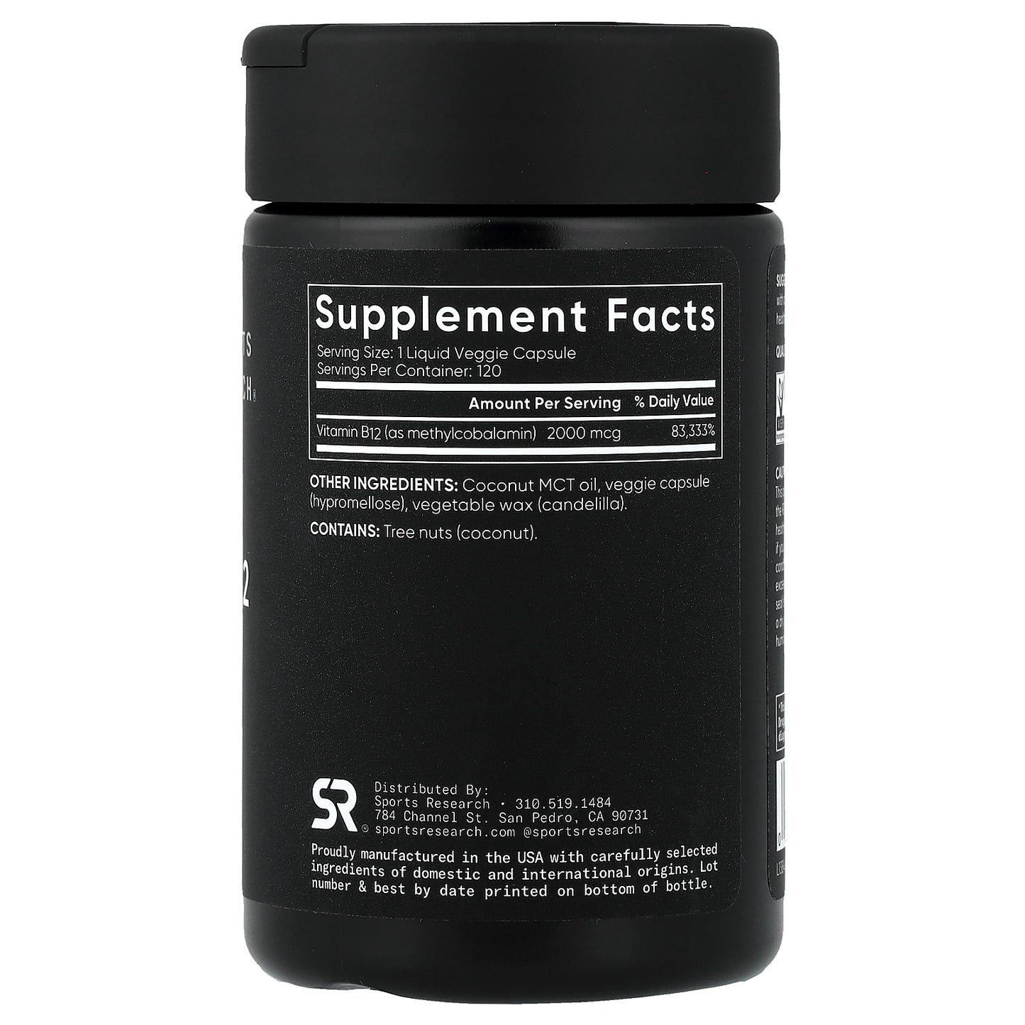 Sports Research, Methyl Vitamin B12, 2,000 mcg, 120 Liquid Veggie Capsules