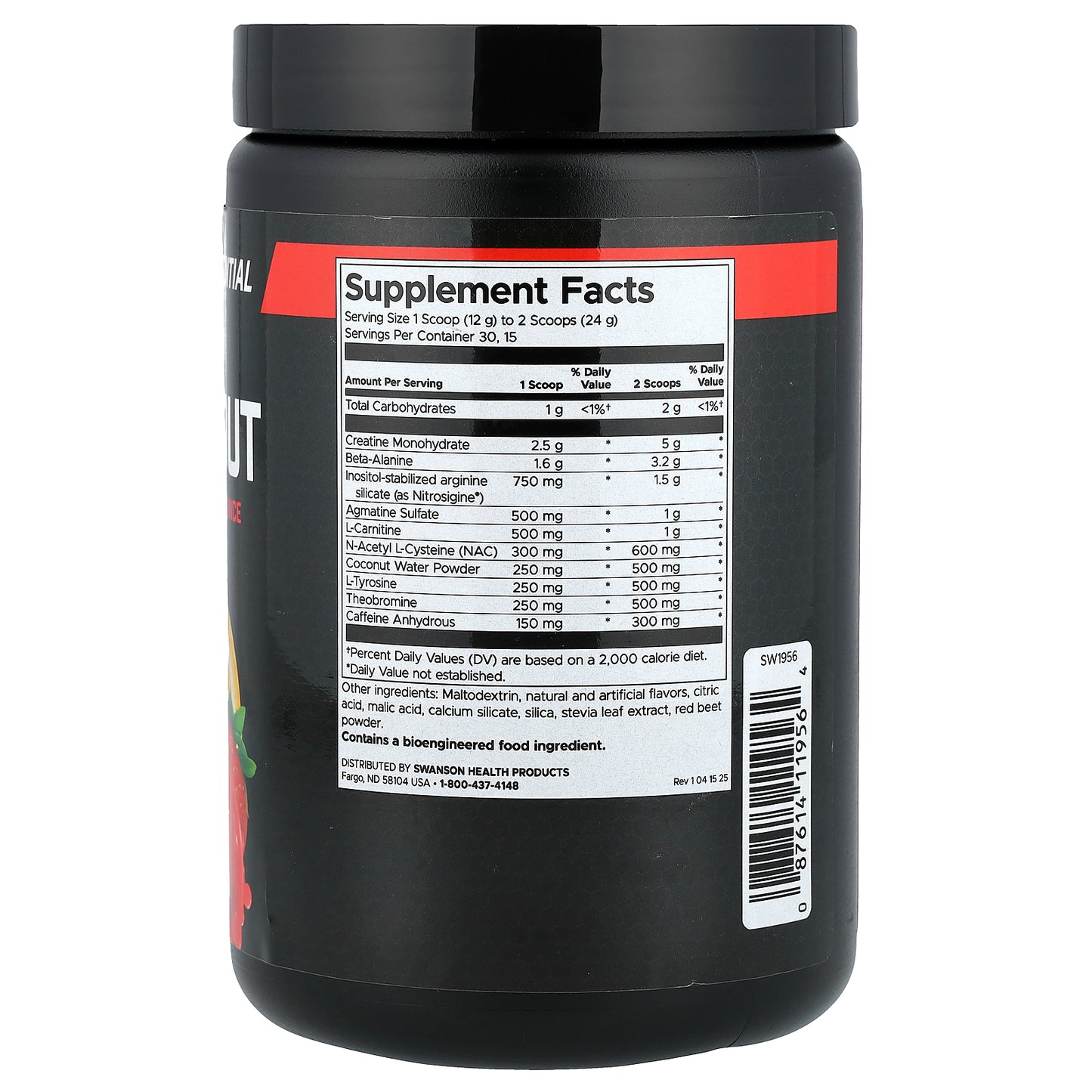 Swanson, Full Potential Pre-Workout, Strawberry-Lemonade, 12.7 oz (360 g)